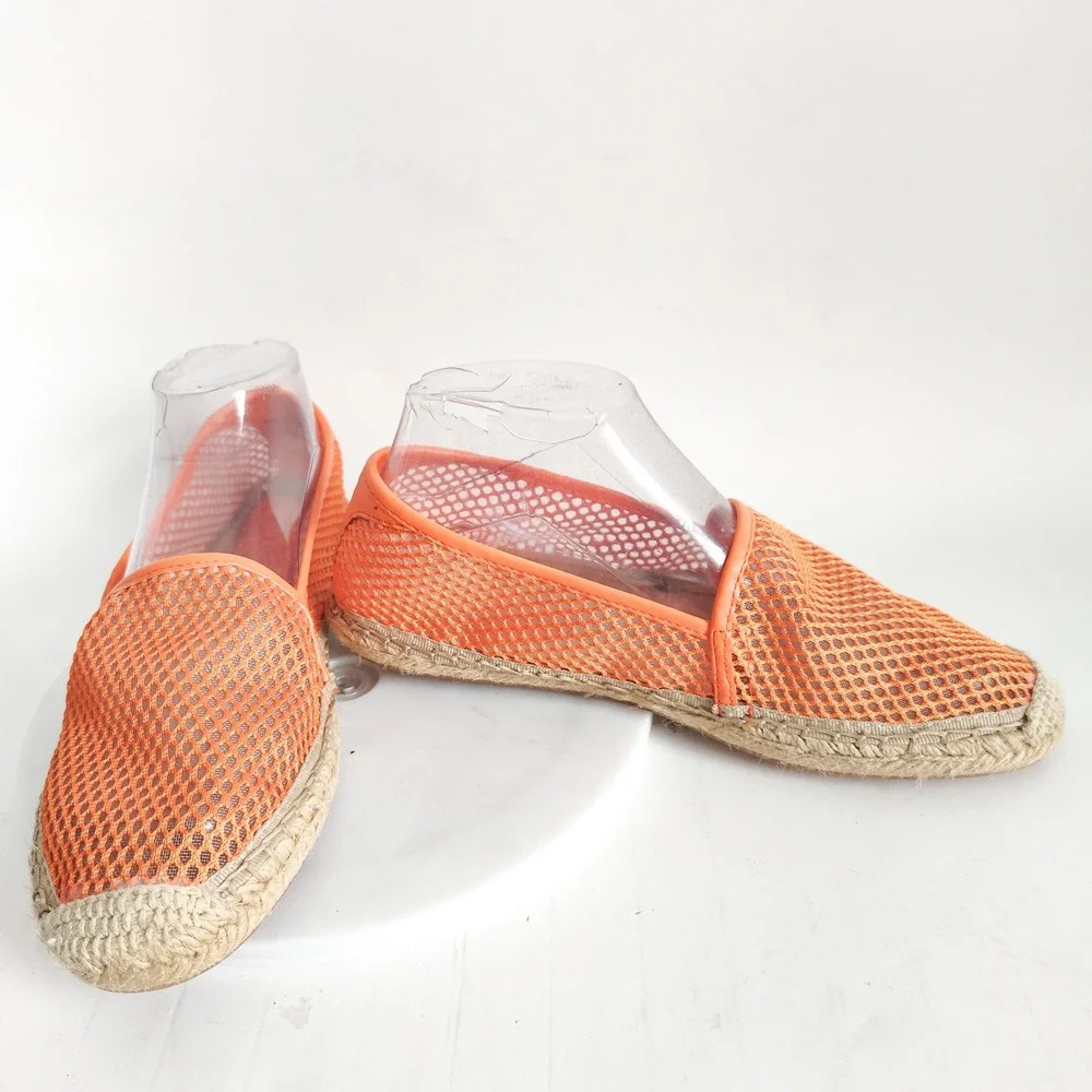 Rebecca‎ Minkoff Flats Size 8 Espadrille Mesh Orange Slip On Summer Beach Boho